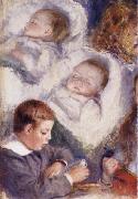 Pierre Renoir Studies of the Berard Children oil on canvas